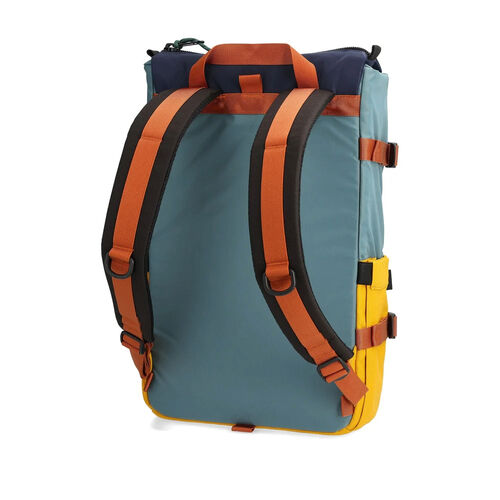 Mochila Azul y Amarilla Topo Designs Rover Pack Classic Sea Pine Mustard