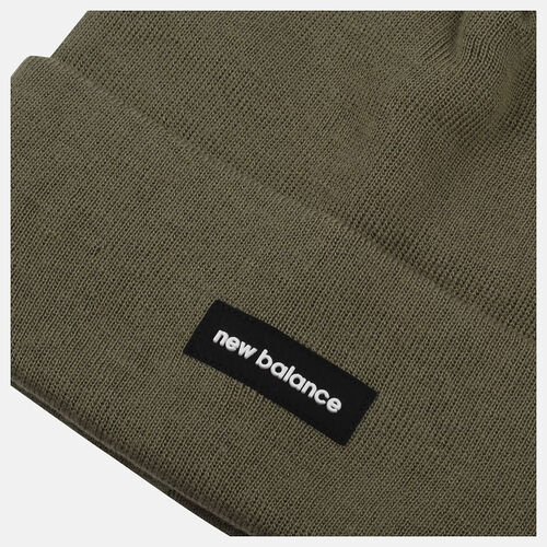 Gorro Verde New Balance Linear Knit Cuffed Beanie Dark Olivine