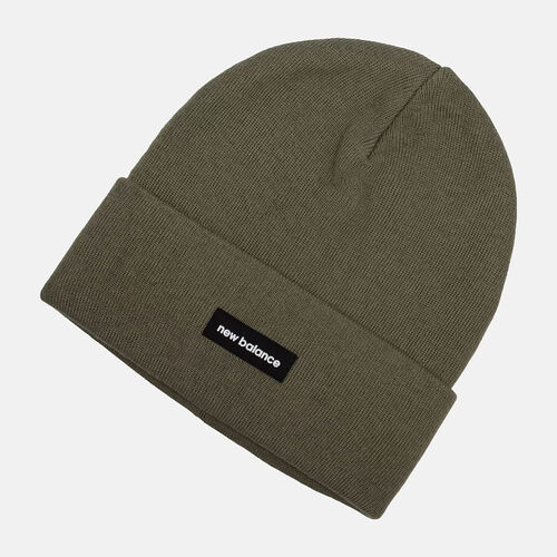 Gorro Verde New Balance Linear Knit Cuffed Beanie Dark Olivine