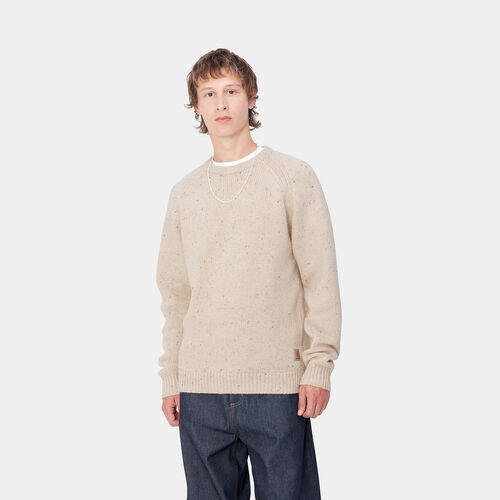 Jersey Beige Carhartt Anglistic Sweater Speckled Moonbeam M