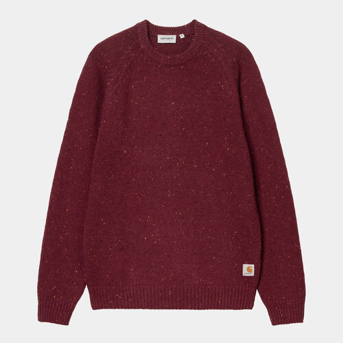 Jersey Granate Carhartt Anglistic Sweater Speckled Malbec S