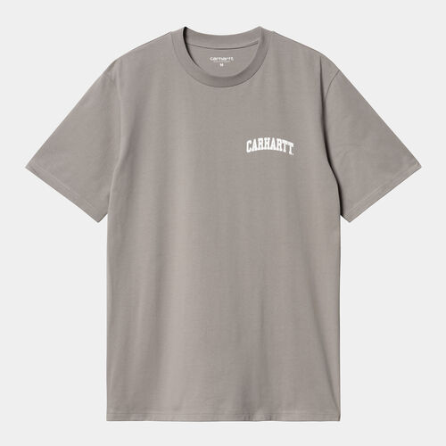 Camiseta Gris Carhartt University Script T-Shirt Misty Grey White S