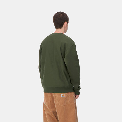 Sudadera Carhartt Verde American Script Sweatshirt Tarragon  XS