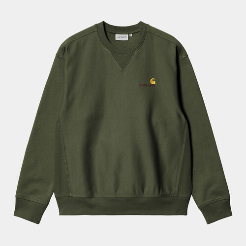 Sudadera Carhartt Verde American Script Sweatshirt Tarragon  XS