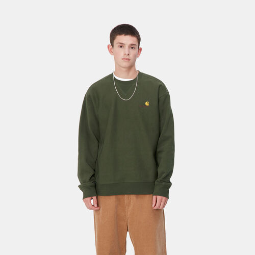 Sudadera Carhartt Verde American Script Sweatshirt Tarragon  XS