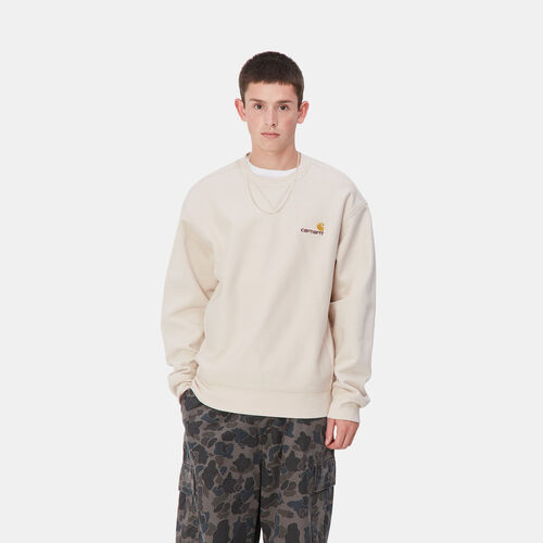 Sudadera Carhartt Beige American Script Sweatshirt Moonbeam XS