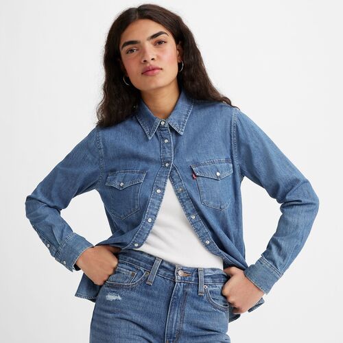 Camisa Azul Levis Mujer Iconic Western Lightweight Going Steady 5 - Azul S