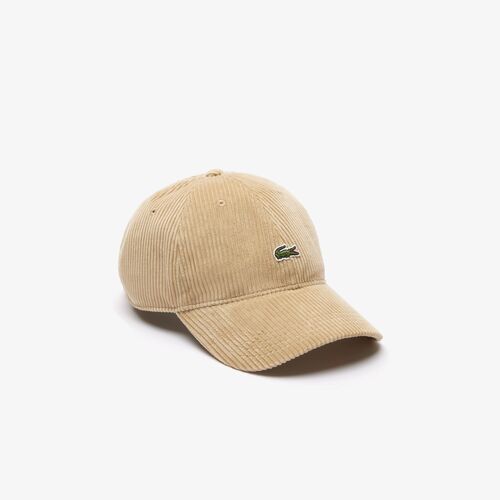 Gorra de Pana Beige Lacoste Ajustable 