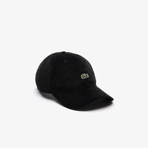 Gorra de Pana Negra Lacoste Ajustable 