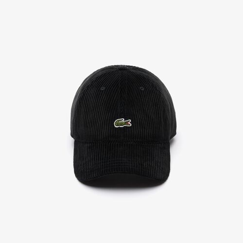 Gorra de Pana Negra Lacoste Ajustable 