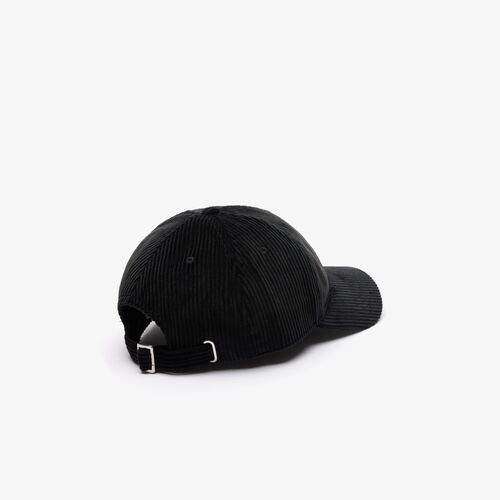 Gorra de Pana Negra Lacoste Ajustable 