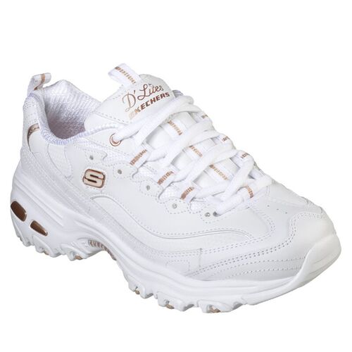 Zapatillas Blanca Rosa Skechers D''Lites - Fresh Start 36