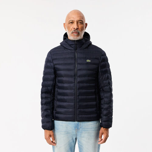 Cazadora Plumífero Azul Lacoste Blouson Impermeable son Capucha Abimes S