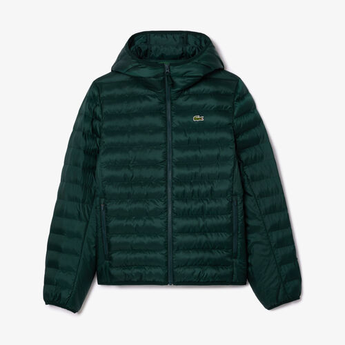 Cazadora Plumífero Verde Lacoste Blouson Impermeable son Capucha Sinople VERDE S