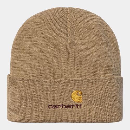 Gorro Marrón Carhartt American Script Beanie Peanut 