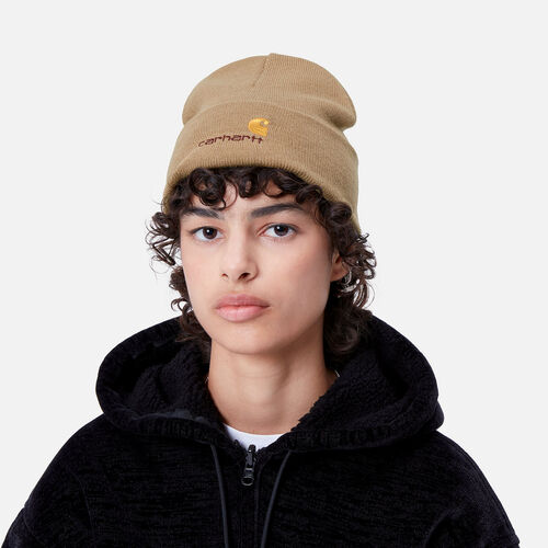 Gorro Marrón Carhartt American Script Beanie Peanut 