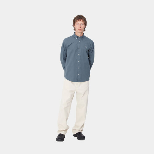 Camisa Azul Carhartt Madison Shirt Positano/Wax XS