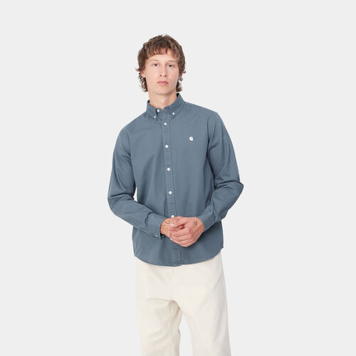 Camisa Azul Carhartt Madison Shirt Positano/Wax XS