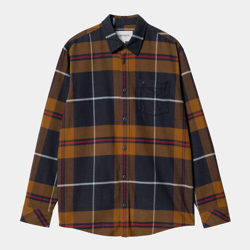 Camisa Marrón Cuadros Carhartt Garnett Shirt Deep H Brown S