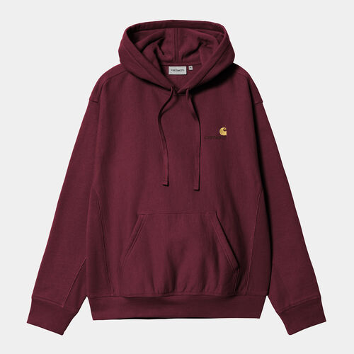 Sudadera Granate Carhartt Con Capucha Hooded American Script Sweatshirt Malbec XS