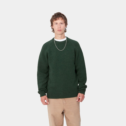 Jersey Verde Carhartt Anglistic Sweater Speckled Sycamore Tree XS