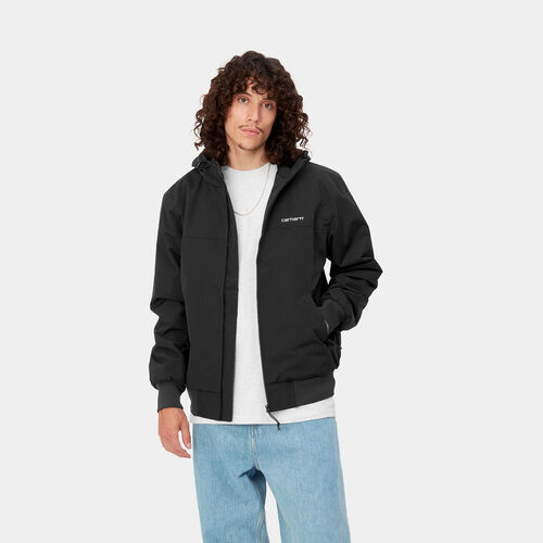 Cazadora Negra Carhartt Hooded Sail Jacket Black/White S