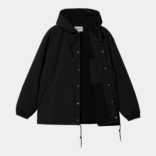 Cazadora Negra Carhartt Hooded Coach Jacket Black/White XS