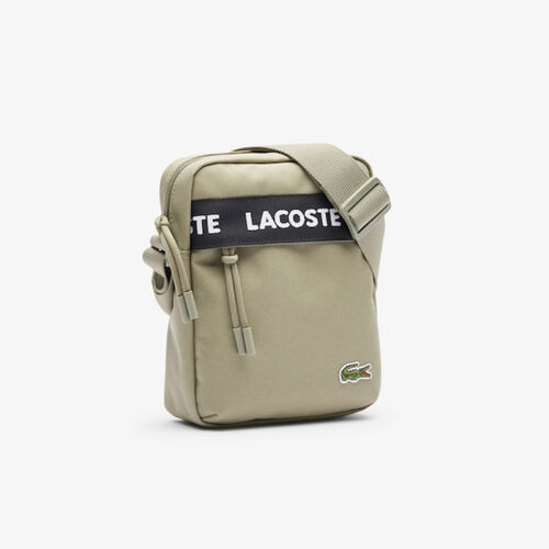 Bandolera Verde Kaki Lacoste de Hombre con Logotipo 