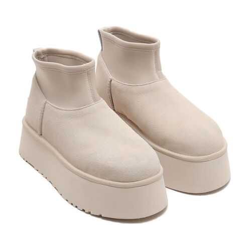 Botas Beige UGG Classic Mini Dipper Puffer White Ceramic 36