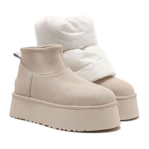 Botas Beige UGG Classic Mini Dipper Puffer White Ceramic 36