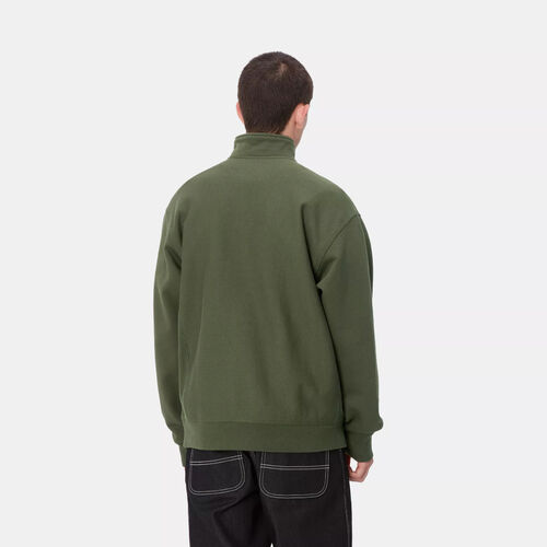 Sudadera Verde Carhartt Media Cremallera Half Zip American Script Sweatshirt Tarragon L