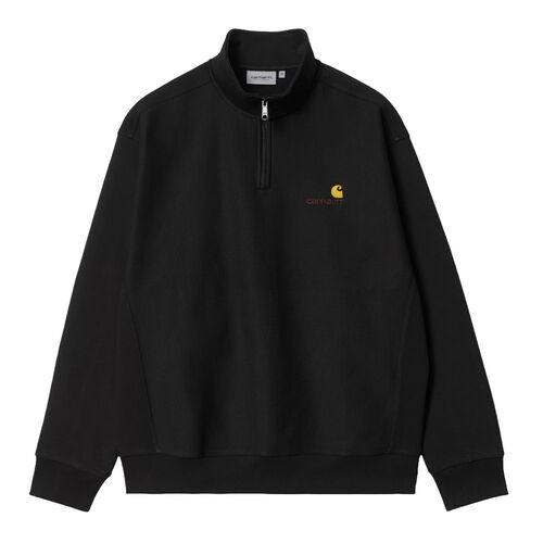 Sudadera Negro Carhartt Media Cremallera Half Zip American Script Sweatshirt Black BLACK S