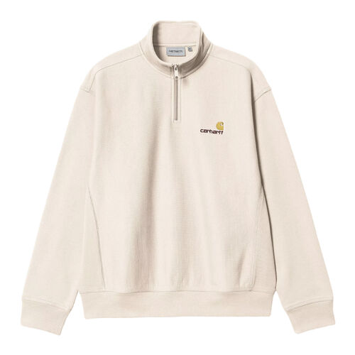 Sudadera Beige Carhartt Media Cremallera Half Zip American Script Sweatshirt Moonbeam XS