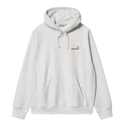 Sudadera Gris Carhartt Hooded American Script Sweatshirt Ash Heather S