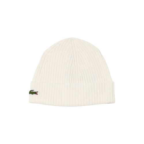 Gorro Blanco Lacoste de Punto de Canalé Farine TU