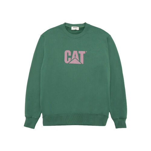 Sudadera Verde CAT Big Cat Logo Crewneck Hunter Green S