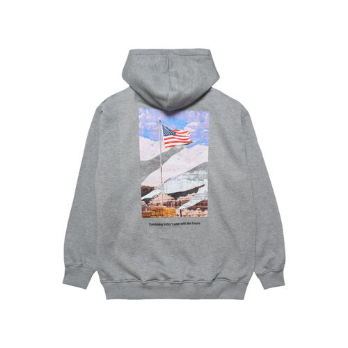 Sudadera Gris CAT Stars and Stripes Hoodie Light Heather Grey S