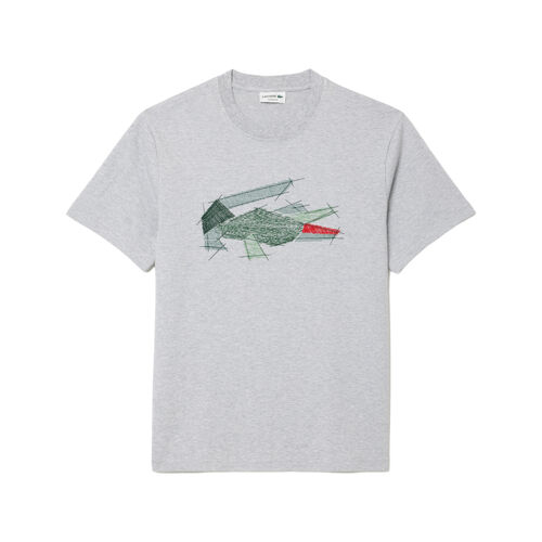 Camiseta Gris Lacoste de Algodón Corte Clásico Gris Vigoré M