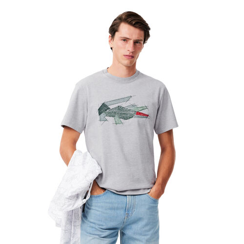 Camiseta Gris Lacoste de Algodón Corte Clásico Gris Vigoré M