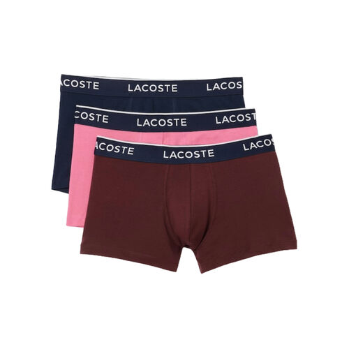 Pack 3 Calzoncillos Boxers Court Granate-Rosa-Marino Lacoste Estilo Casual M