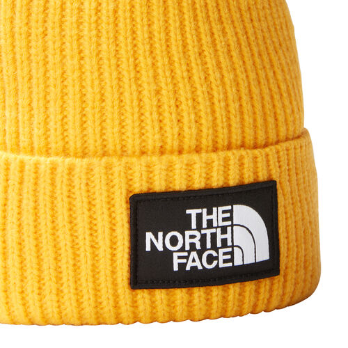 Gorro Amarillo The North Face de Punto Elástico con Borde y Logotipo de TNF Summit Gold 