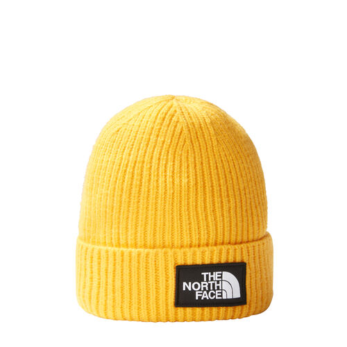 Gorro Amarillo The North Face de Punto Elástico con Borde y Logotipo de TNF Summit Gold 