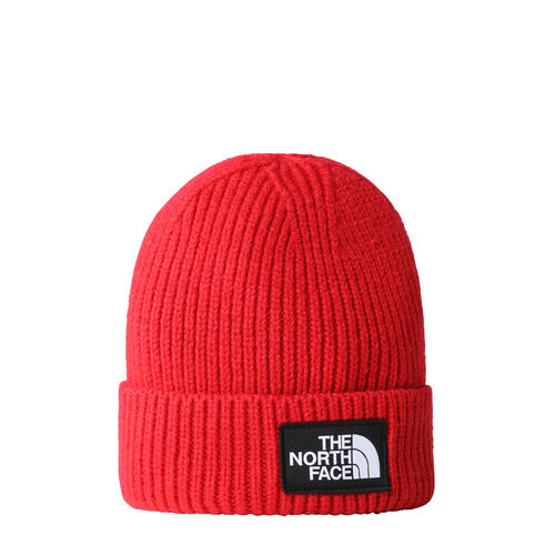 Gorro Roja The North Face de Punto Elástico con Borde y Logotipo de TNF Red