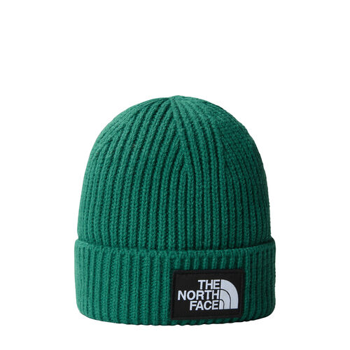 Gorro Verde The North Face de Punto Elástico con Borde y Logotipo de TNF Evergreen