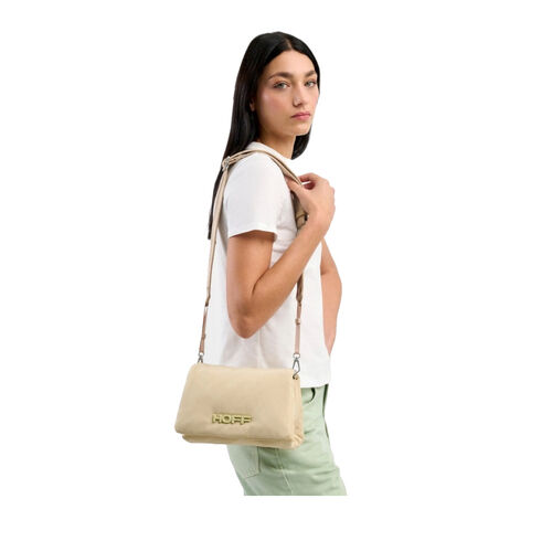 Bolso Bandolera Hoff Everest Nylon Moderno Beige 