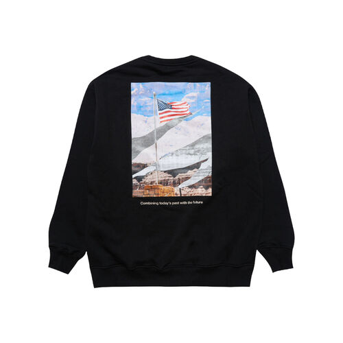 Sudadera Negra CAT Stars and Stripes Crewneck Black S