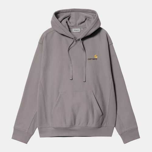 Sudadera Gris Con Capucha Carhartt Hooded American Script Sweatshirt Yosemite Silueta Amplia Y Holgada XS