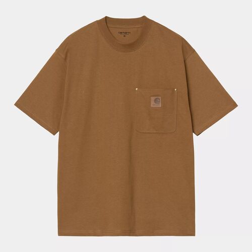 Camiseta Marrón Con Bolsillo Carhartt S/S Eldon Pocket T-Shirt Diseño Holgado XS