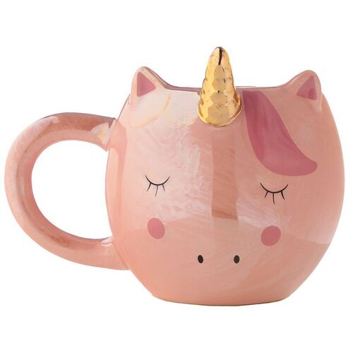 Taza Cerámica Unicornio Puckator Rosa O Blanco 