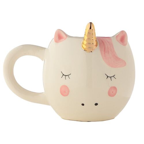 Taza Cerámica Unicornio Puckator Rosa O Blanco 